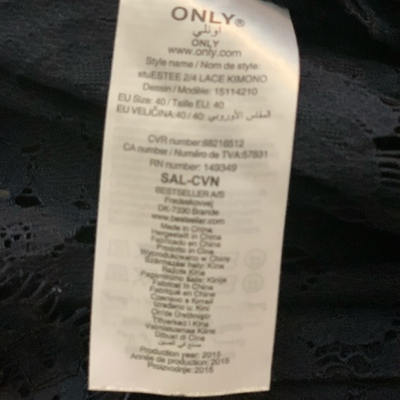 ONLY lace Kimono (with belt) in Blue - Picture 7 of 7